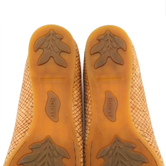 BORN Natural Snake Embossed Cork Ballet Flats 8 - Picture 6 of 6
